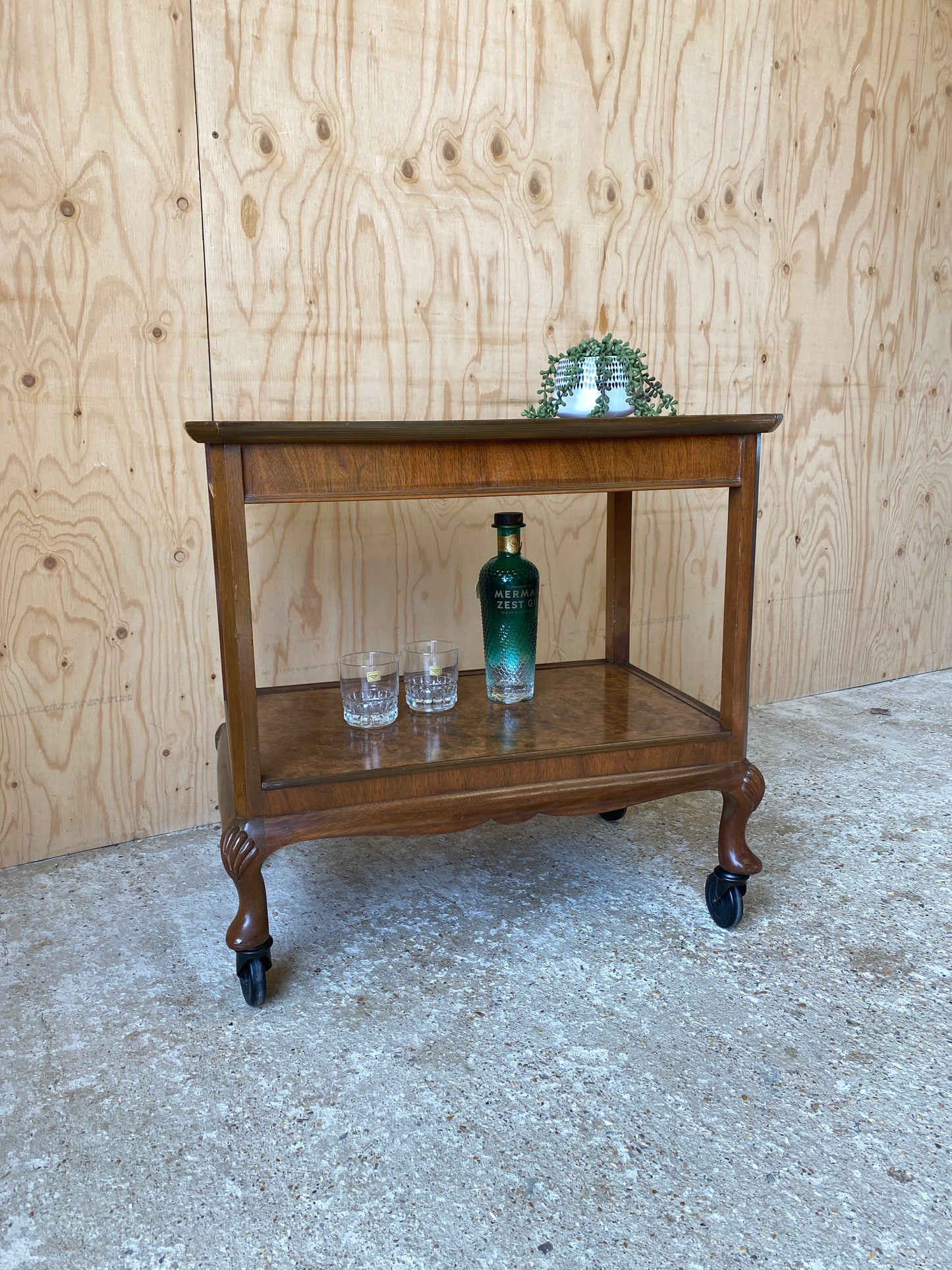Walnut Drinks Trolley