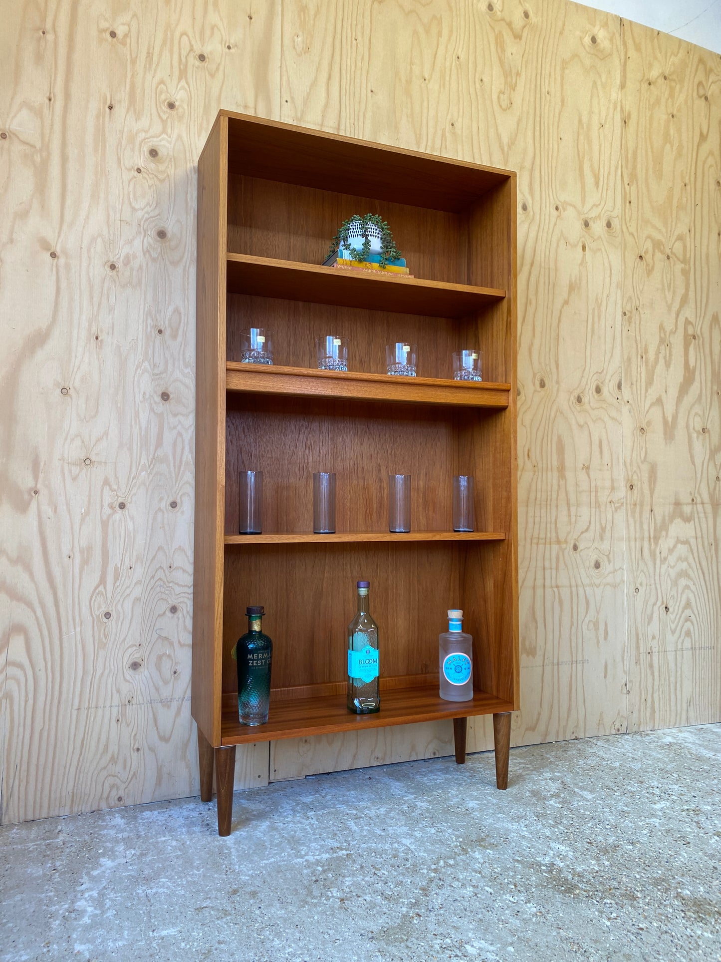 Mid Century Vintage Bookcase by British makers GPlan on Wooden Tapered Legs