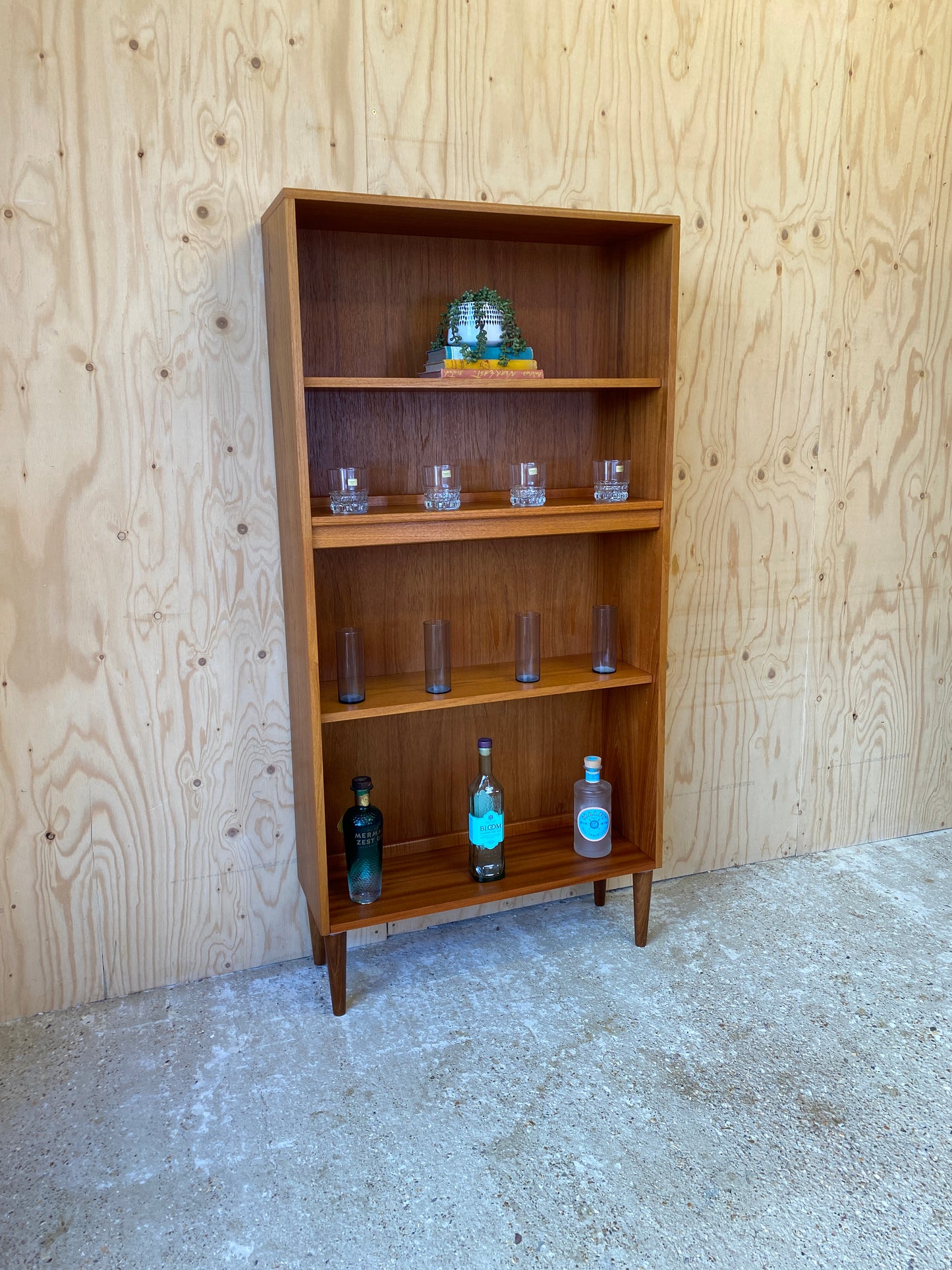 Mid Century Vintage Bookcase by British makers GPlan on Wooden Tapered Legs