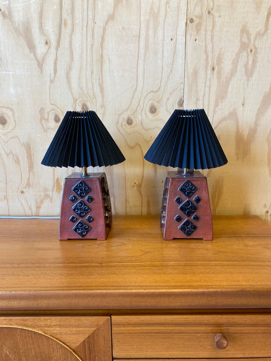 Pair of Pottery Lamps