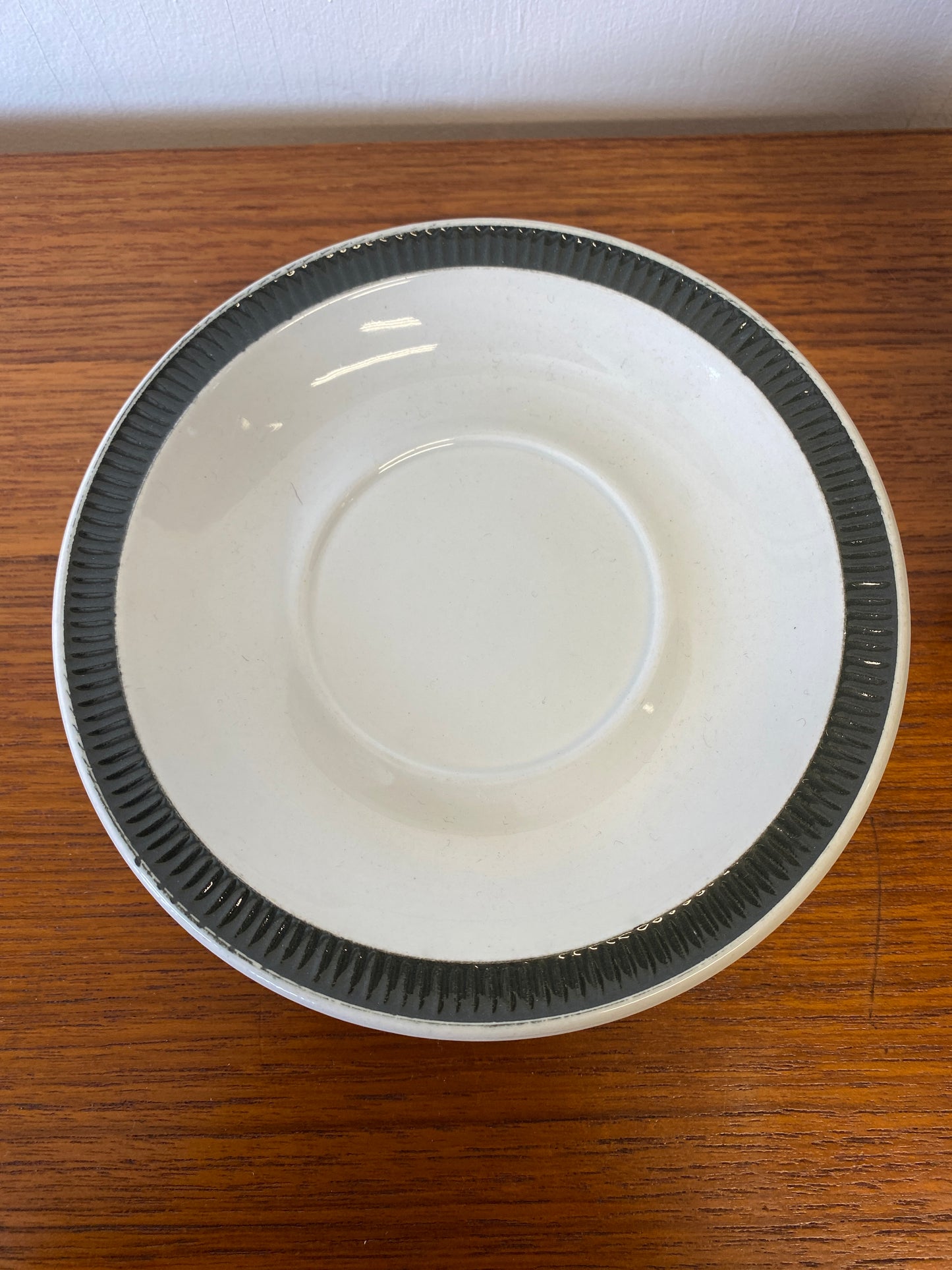 Poole Pottery Charcoal Cups & Saucers x 4