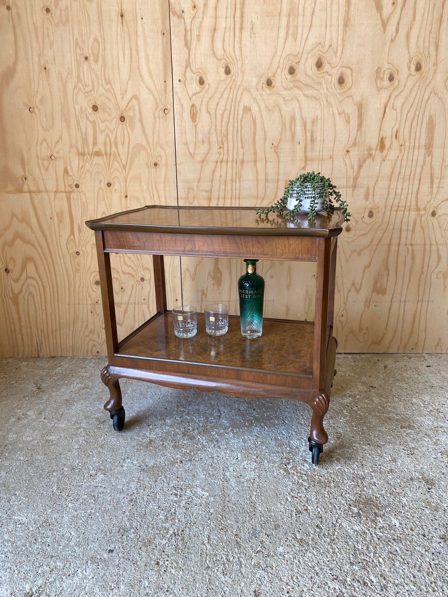 Walnut Drinks Trolley