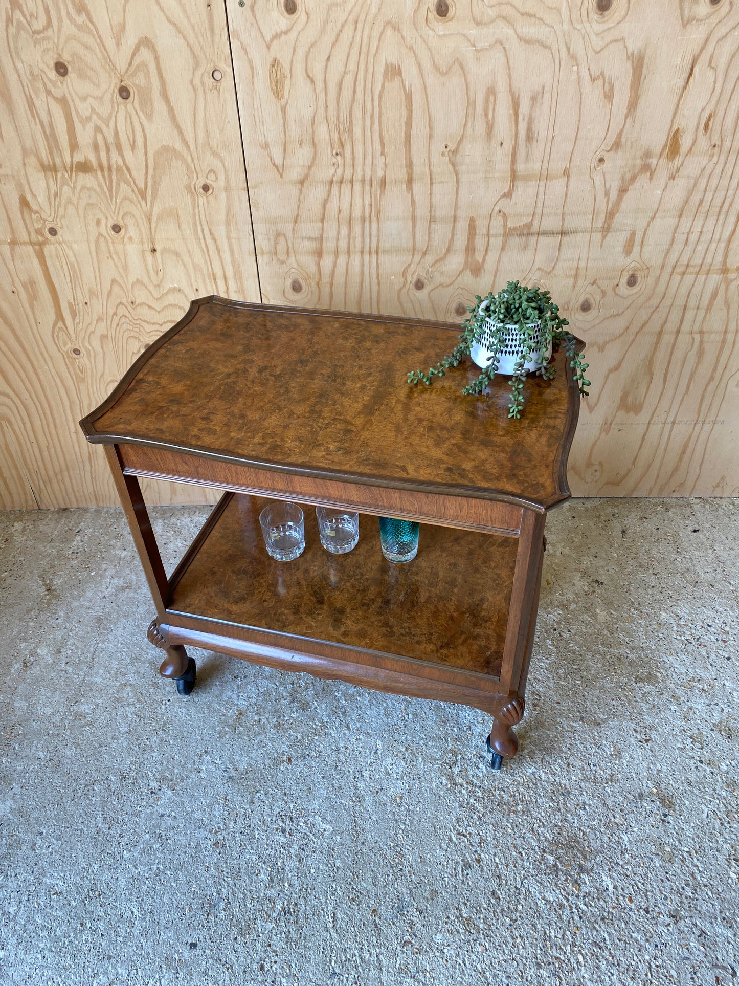 Walnut Drinks Trolley