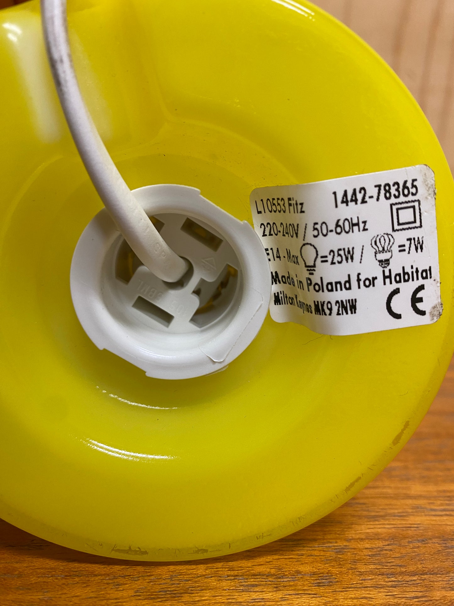 Vintage Yellow Habitat Fitz Lamp