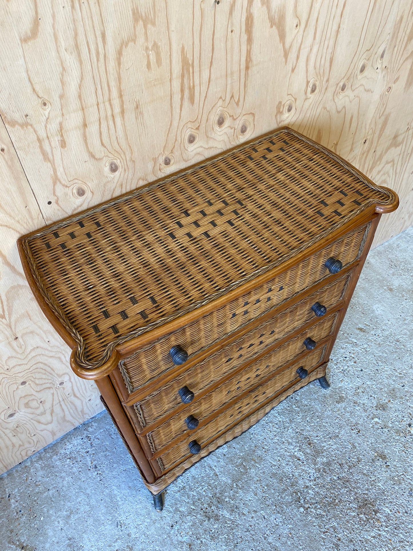 Bamboo & Wicker Chest of Drawers