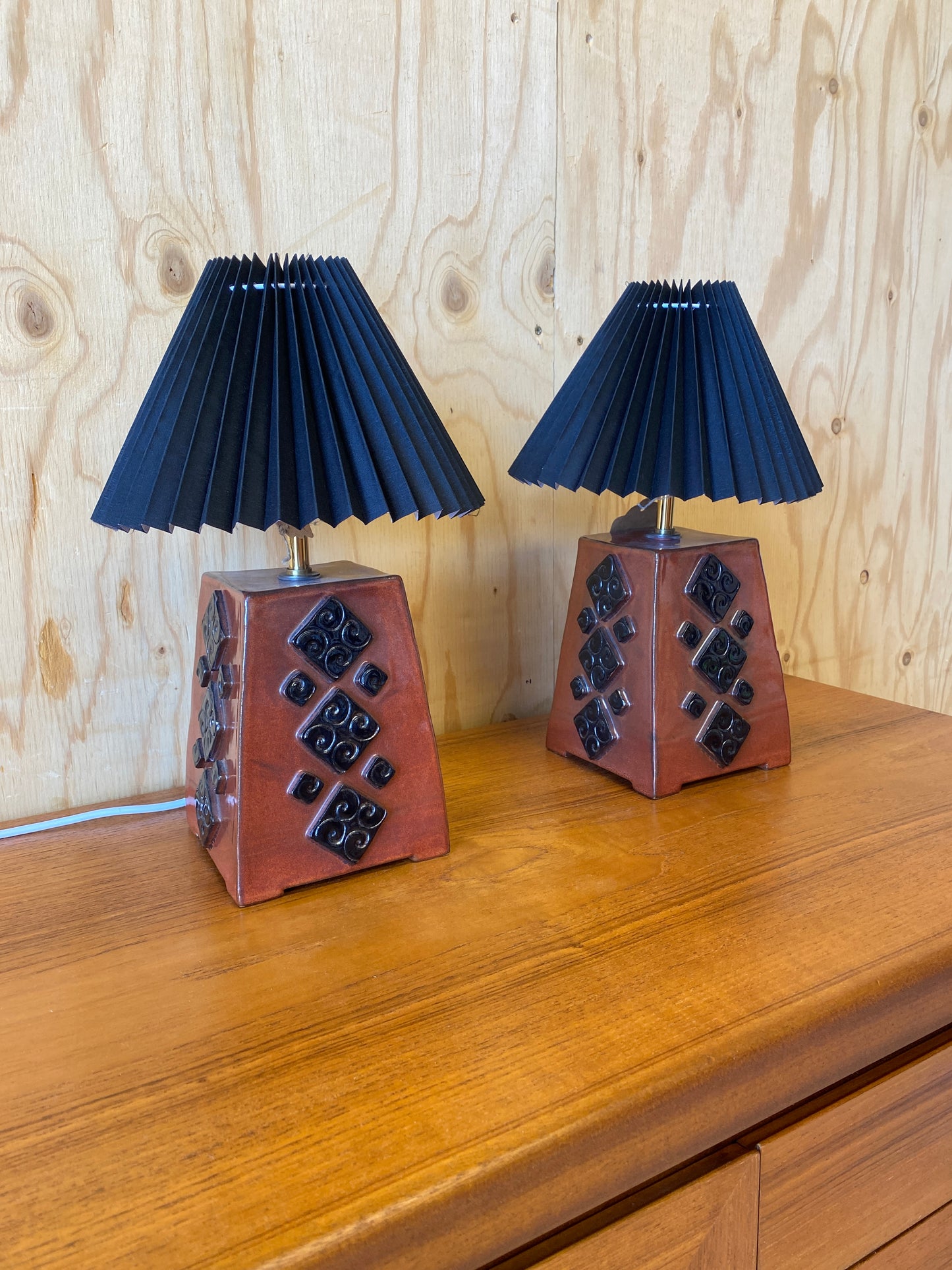 Pair of Pottery Lamps