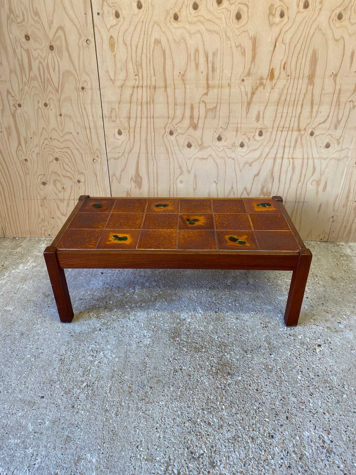 Mid Century Retro Vintage Coffee Table with Tiled Top
