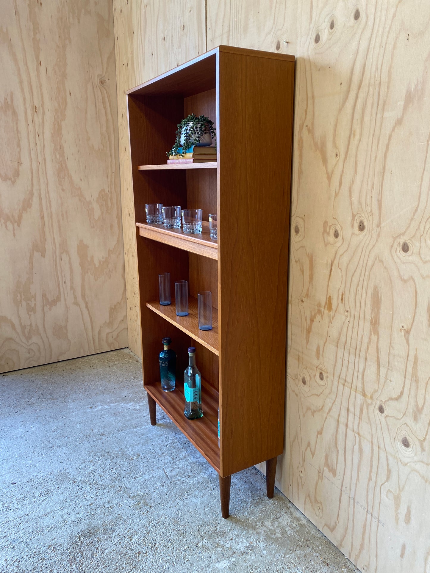 Mid Century Vintage Bookcase by British makers GPlan on Wooden Tapered Legs