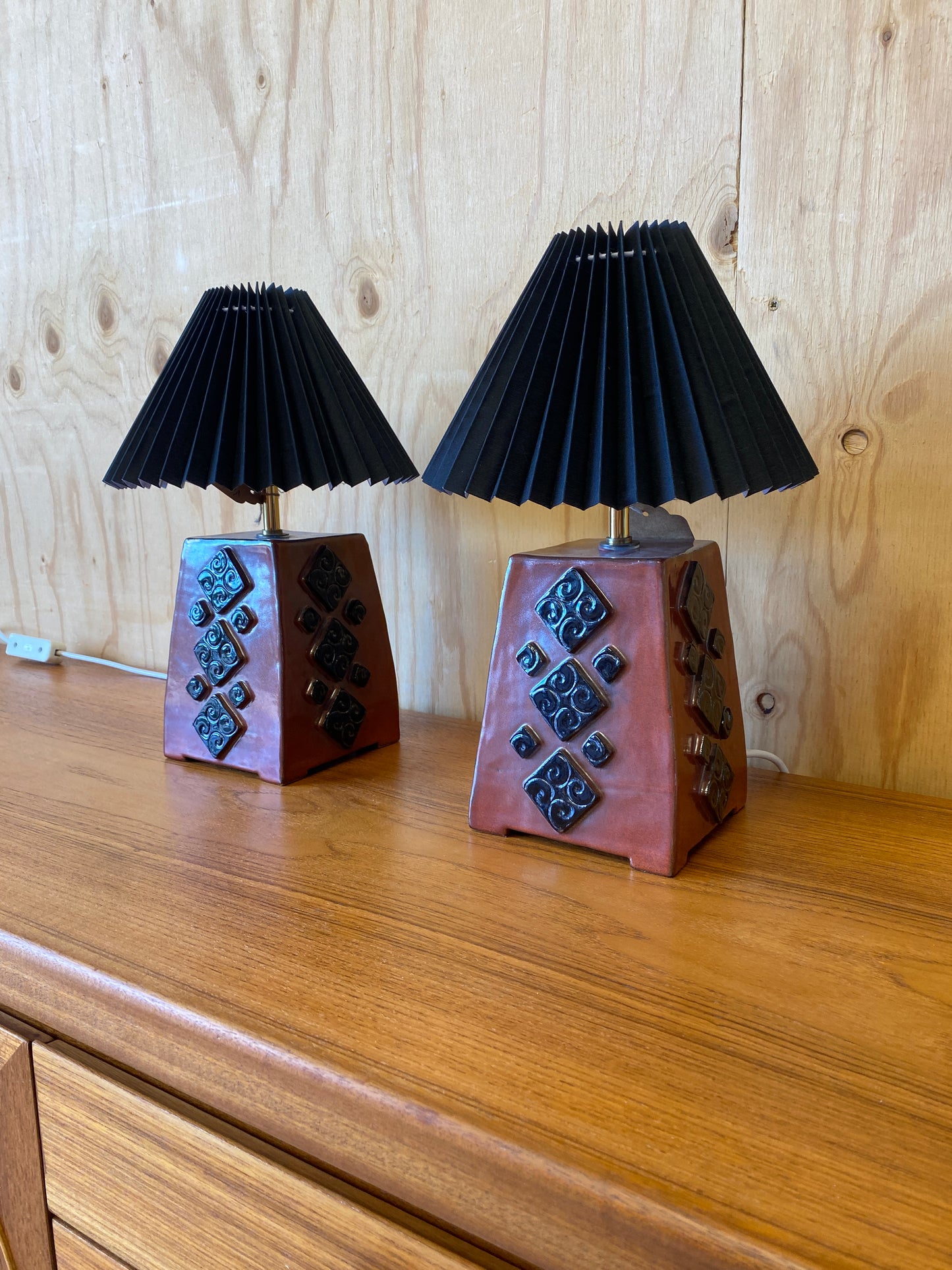 Pair of Pottery Lamps