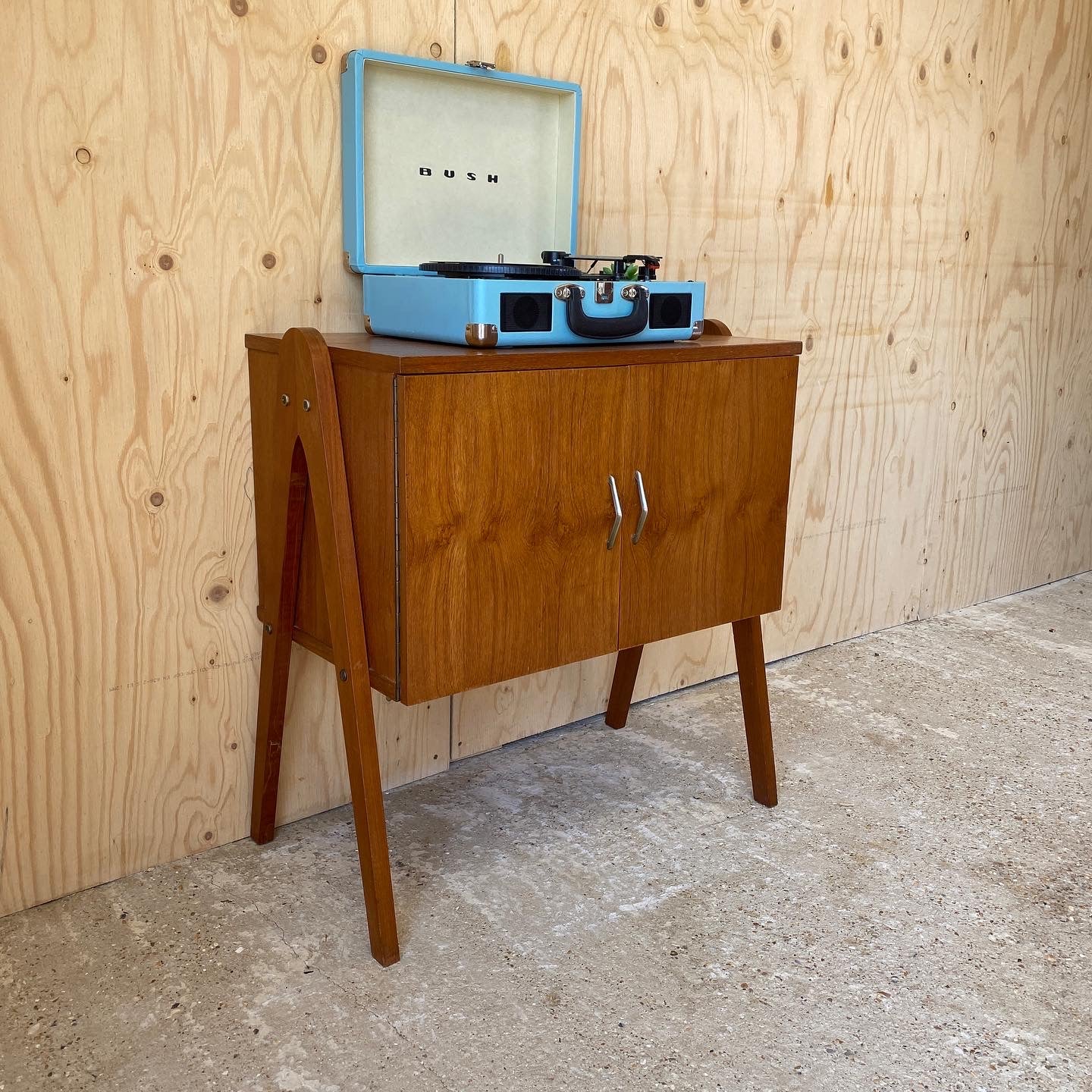 Retro Vinyl Record Cabinet