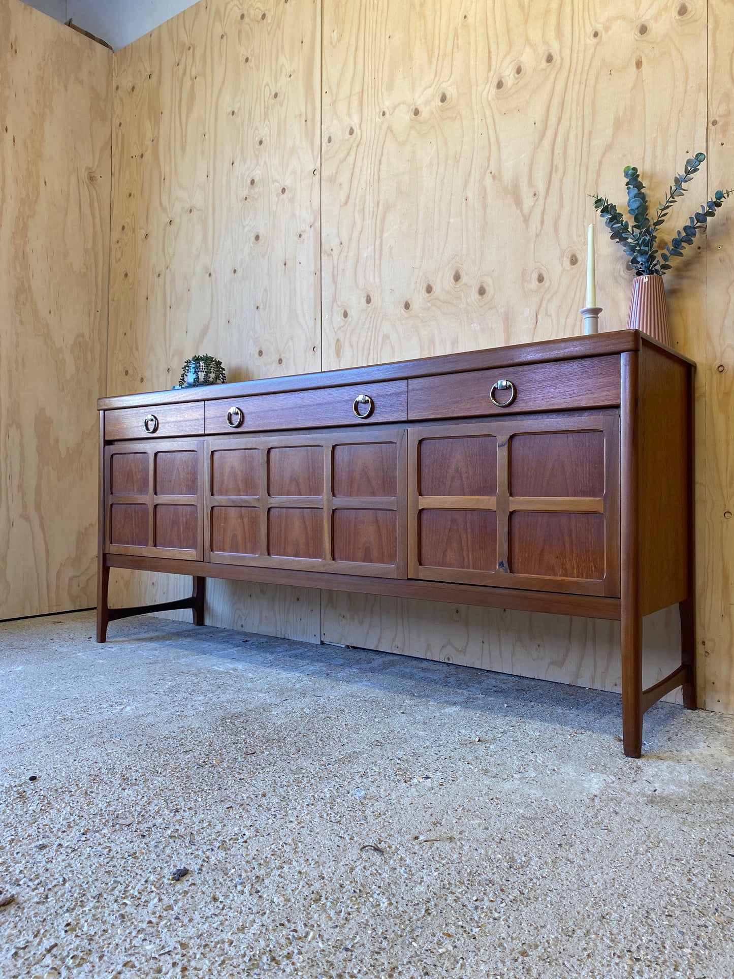 Vintage Mid Century Sideboard by British makers Nathan 'Squares' model