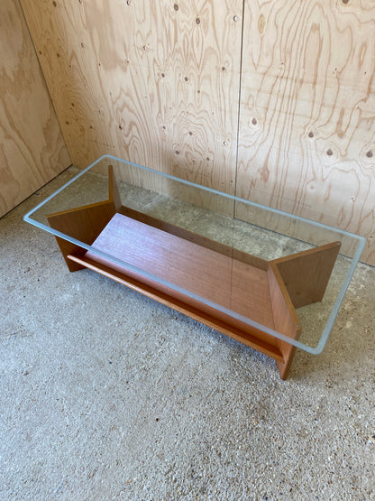 Mid Century Vintage Rare GPlan Coffee Table with Glass Top