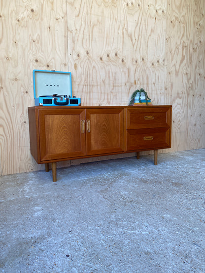 Vintage Retro Mid Century Media Sideboard by British makers GPlan on Wooden Legs