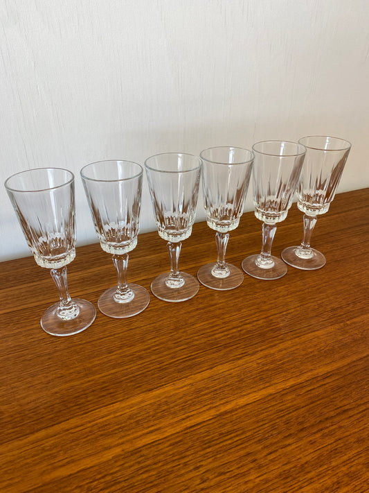 Set of 6 Luminarc Cut Glass Glasses x 4