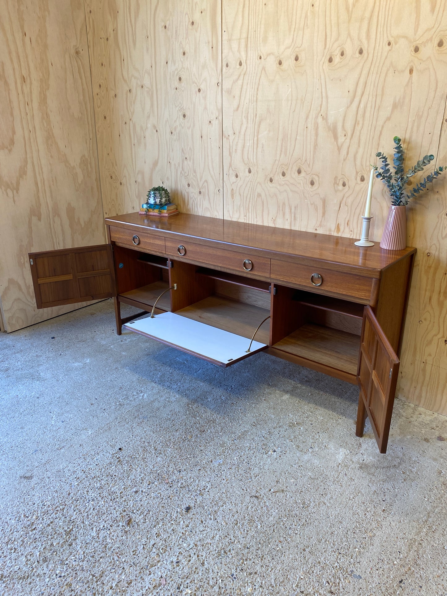 Vintage Mid Century Sideboard by British makers Nathan 'Squares' model