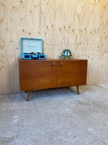 Vintage Retro Mid Century Sideboard by Danish makers Domino Mobler on Wooden Tapered Legs