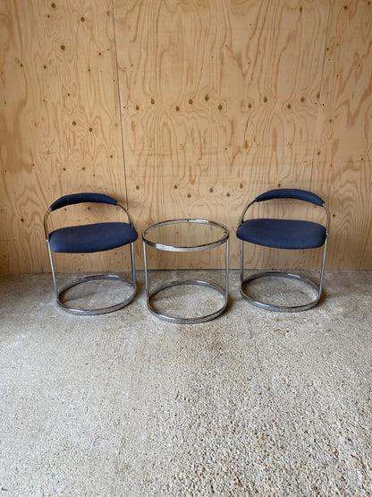 Vintage Chrome Tubular Table & Chairs