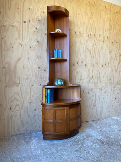 Retro Vintage Mid Century Corner Cabinet by Nathan Furniture