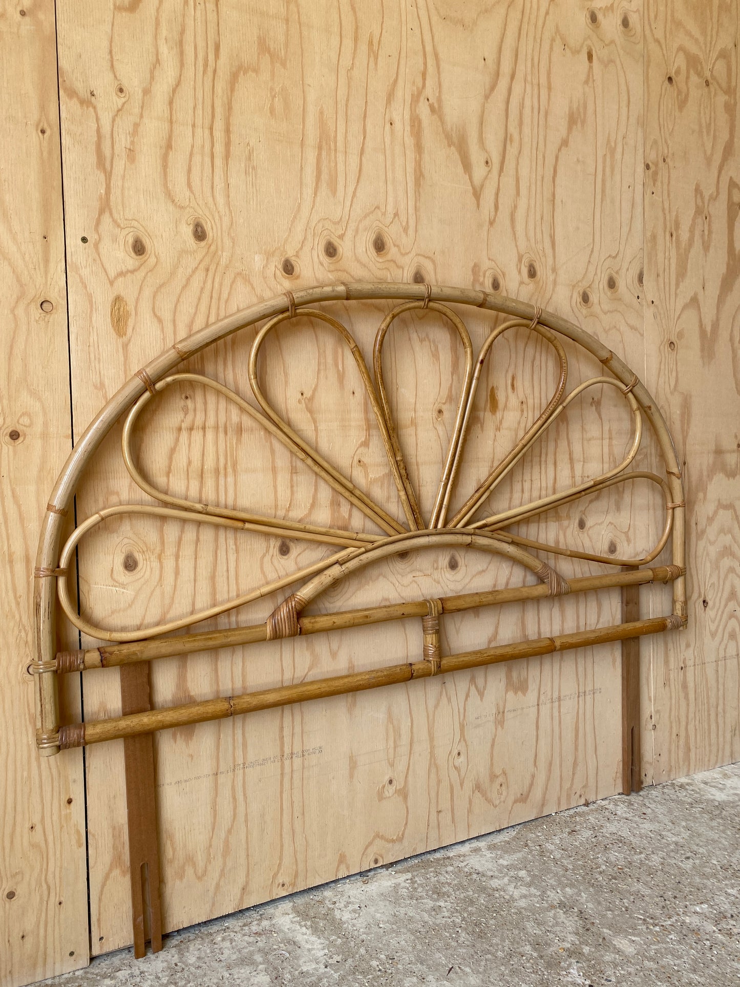 Vintage Bamboo Double Bed Headboard