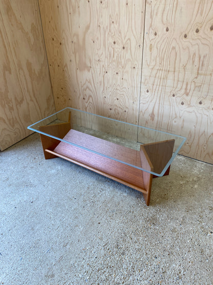 Mid Century Vintage Rare GPlan Coffee Table with Glass Top