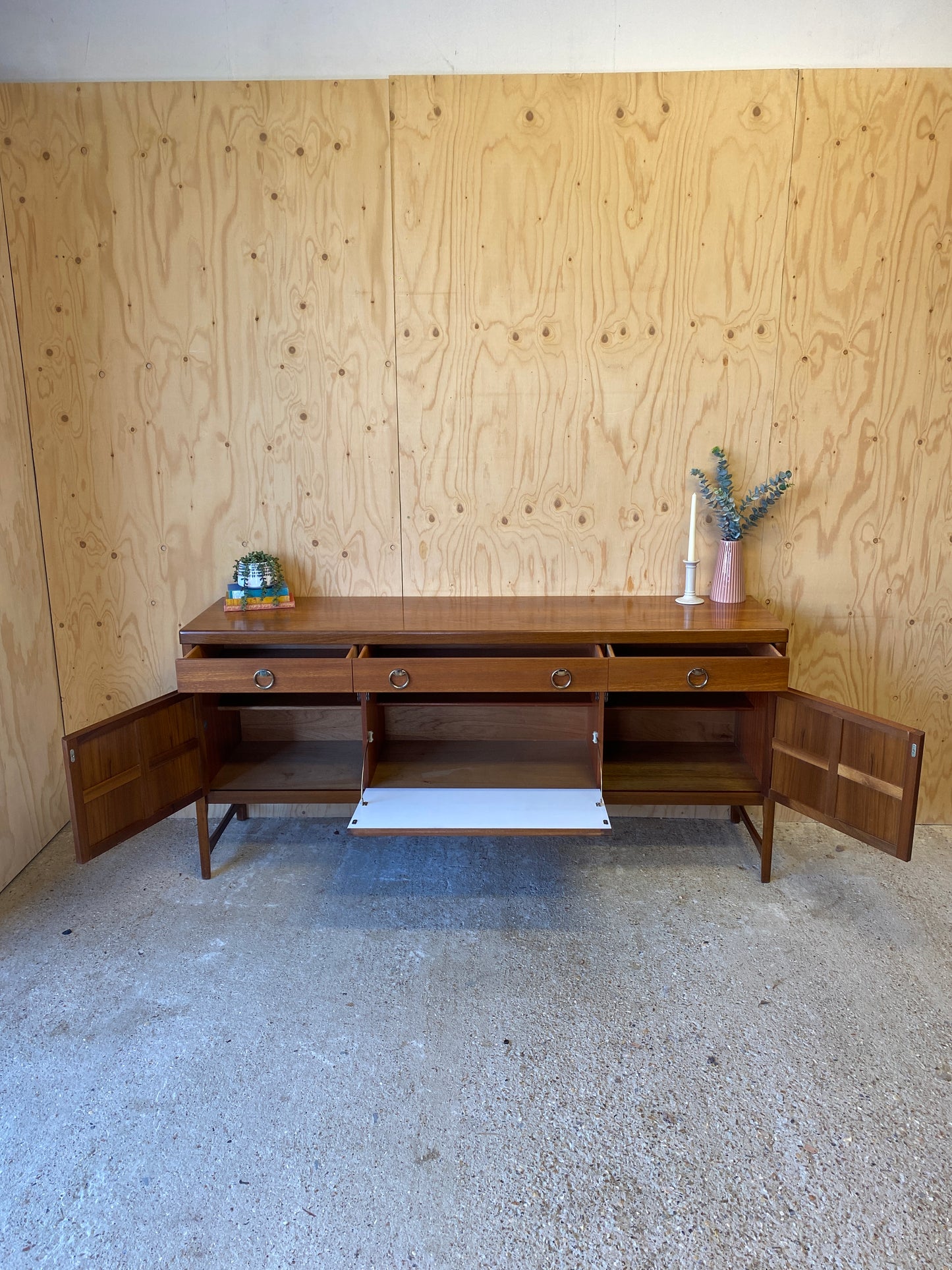 Vintage Mid Century Sideboard by British makers Nathan 'Squares' model