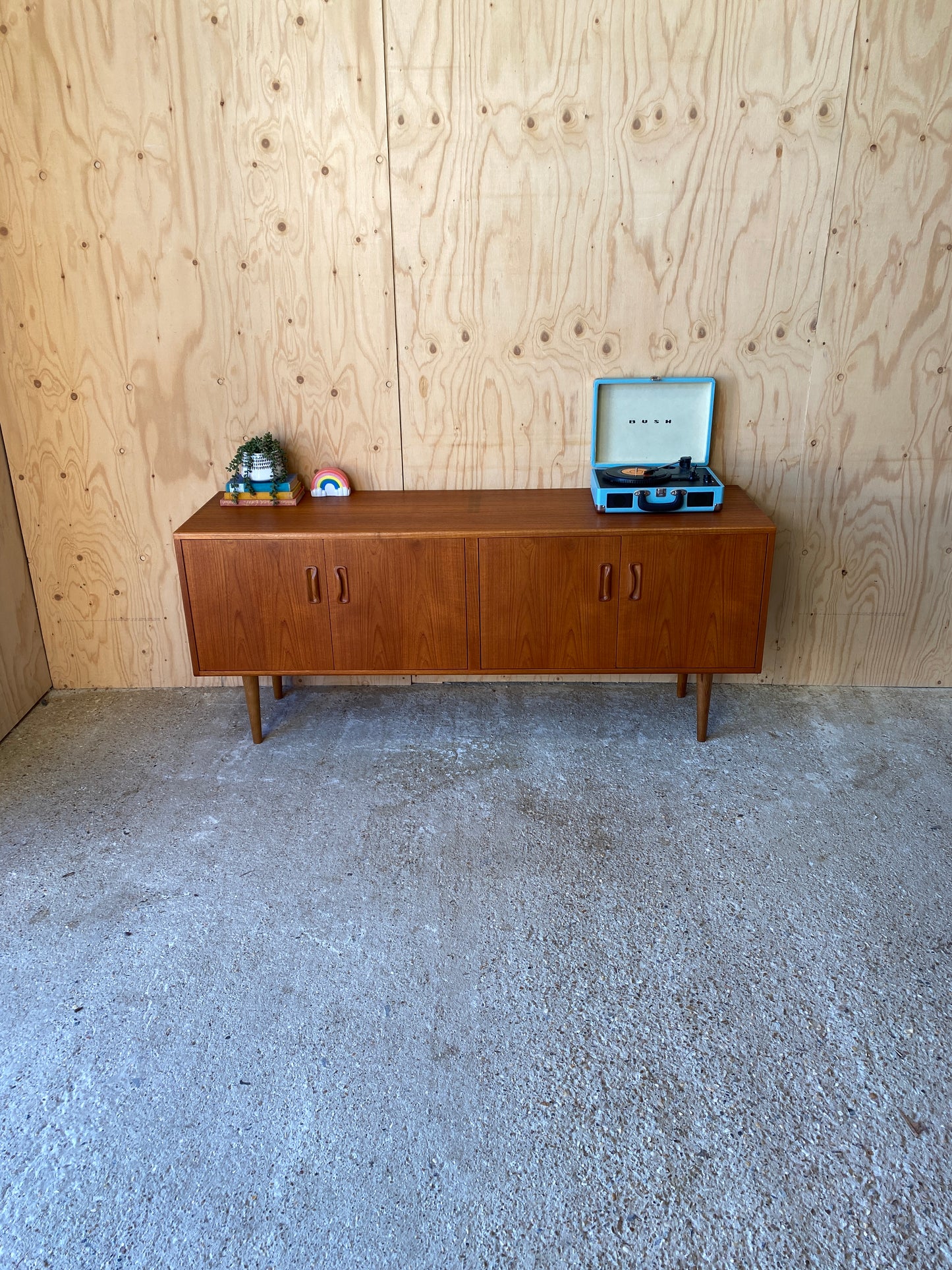 Retro Vintage Sideboard by British makers GPlan on Wooden Tapered Legs