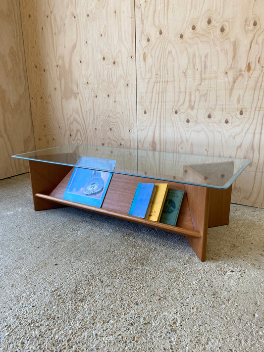 Mid Century Vintage Rare GPlan Coffee Table with Glass Top