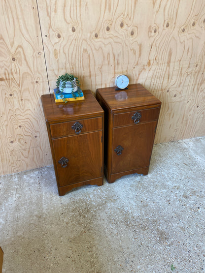 Vintage 1960's Art Deco Bedside Tables by B&A Furniture