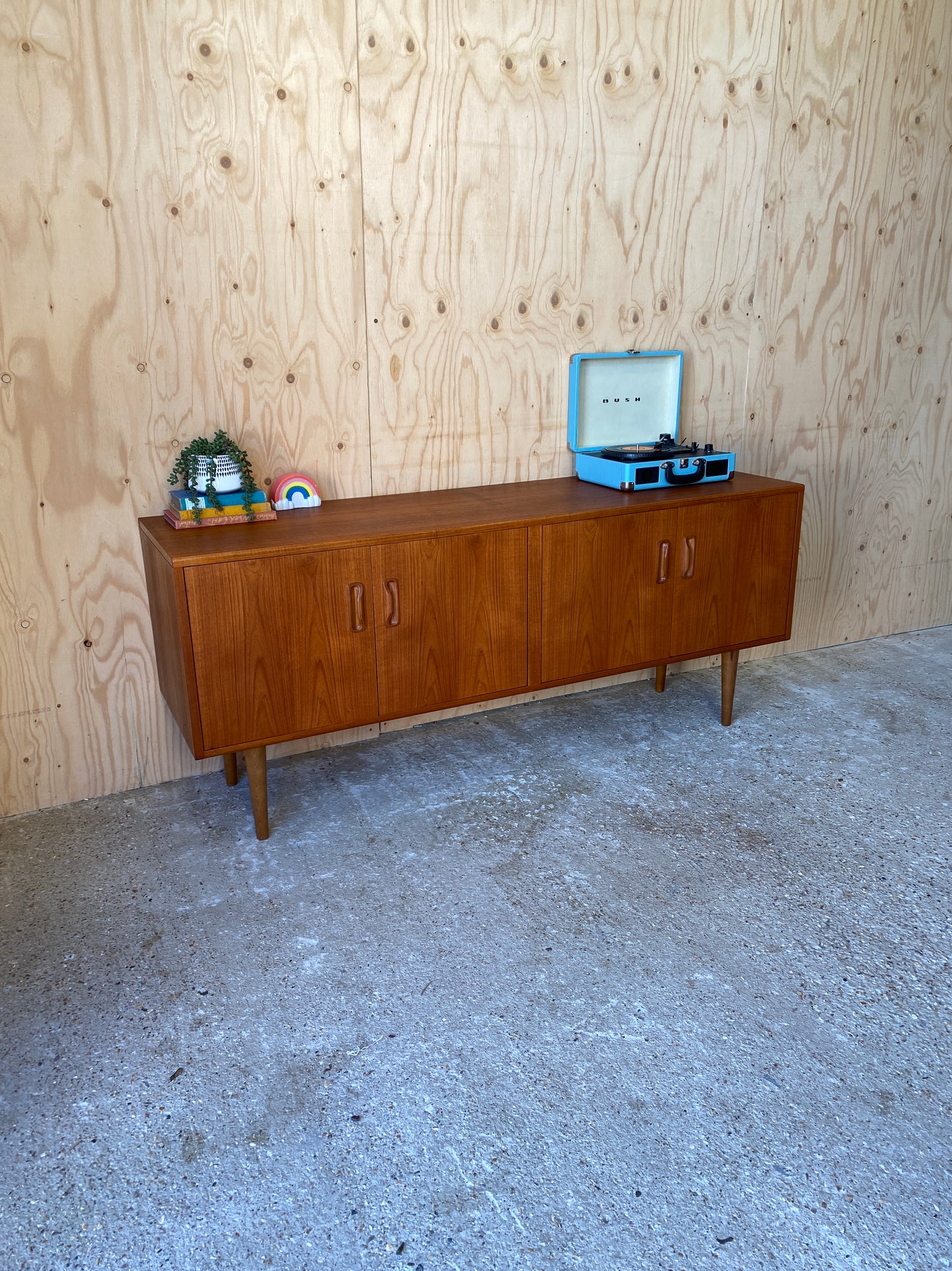 Retro Vintage Sideboard by British makers GPlan on Wooden Tapered Legs