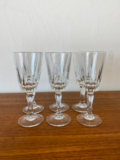 Set of 6 Luminarc Cut Glass Glasses x 4