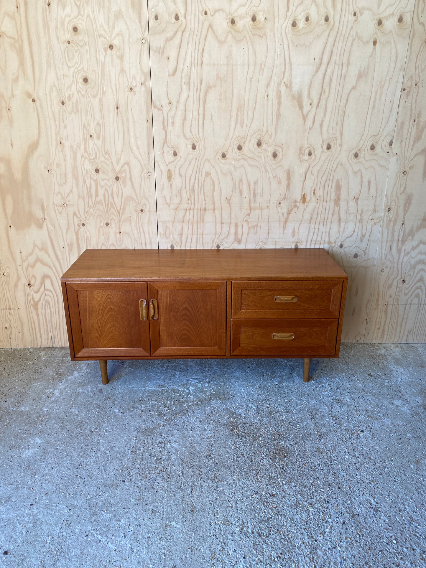 Vintage Retro Mid Century Media Sideboard by British makers GPlan on Wooden Legs