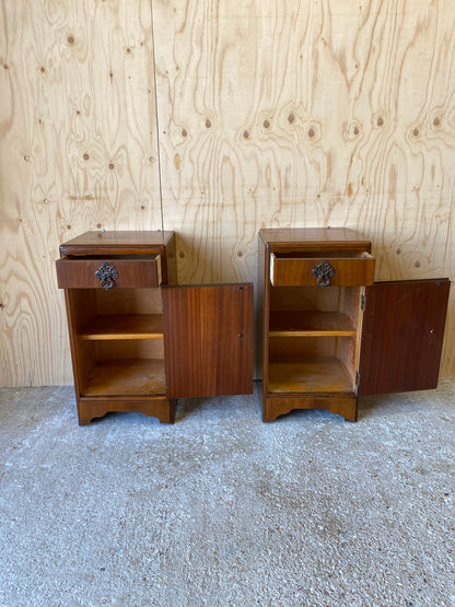 Vintage 1960's Art Deco Bedside Tables by B&A Furniture