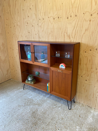 Retro Vintage Mid Century Sideboard Drinks Cabinet by British makers GPlan on Black Hairpin Legs