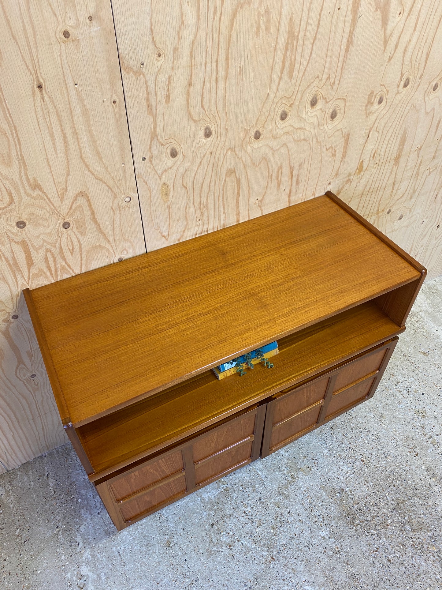 Mid Century Retro Vintage Sideboard by Nathan on Wooden Tapered Legs