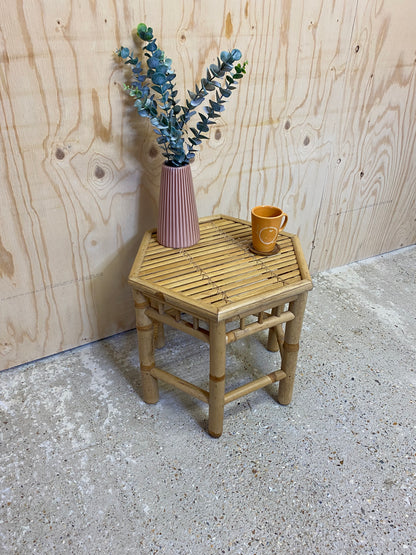 Mid Century Retro Bamboo Side Table