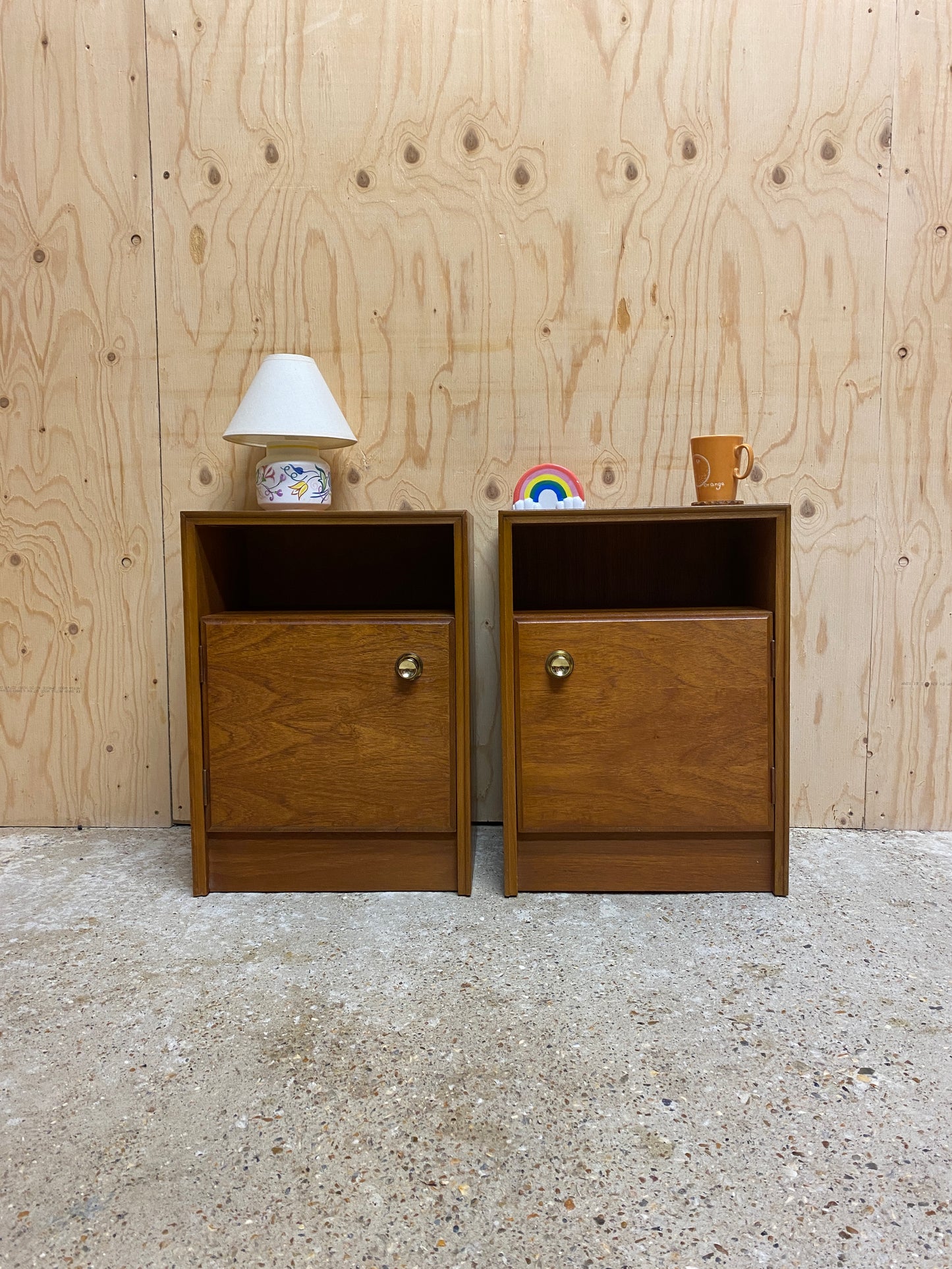 Vintage Bedside Tables by British makers Meredew