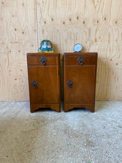 Vintage 1960's Art Deco Bedside Tables by B&A Furniture