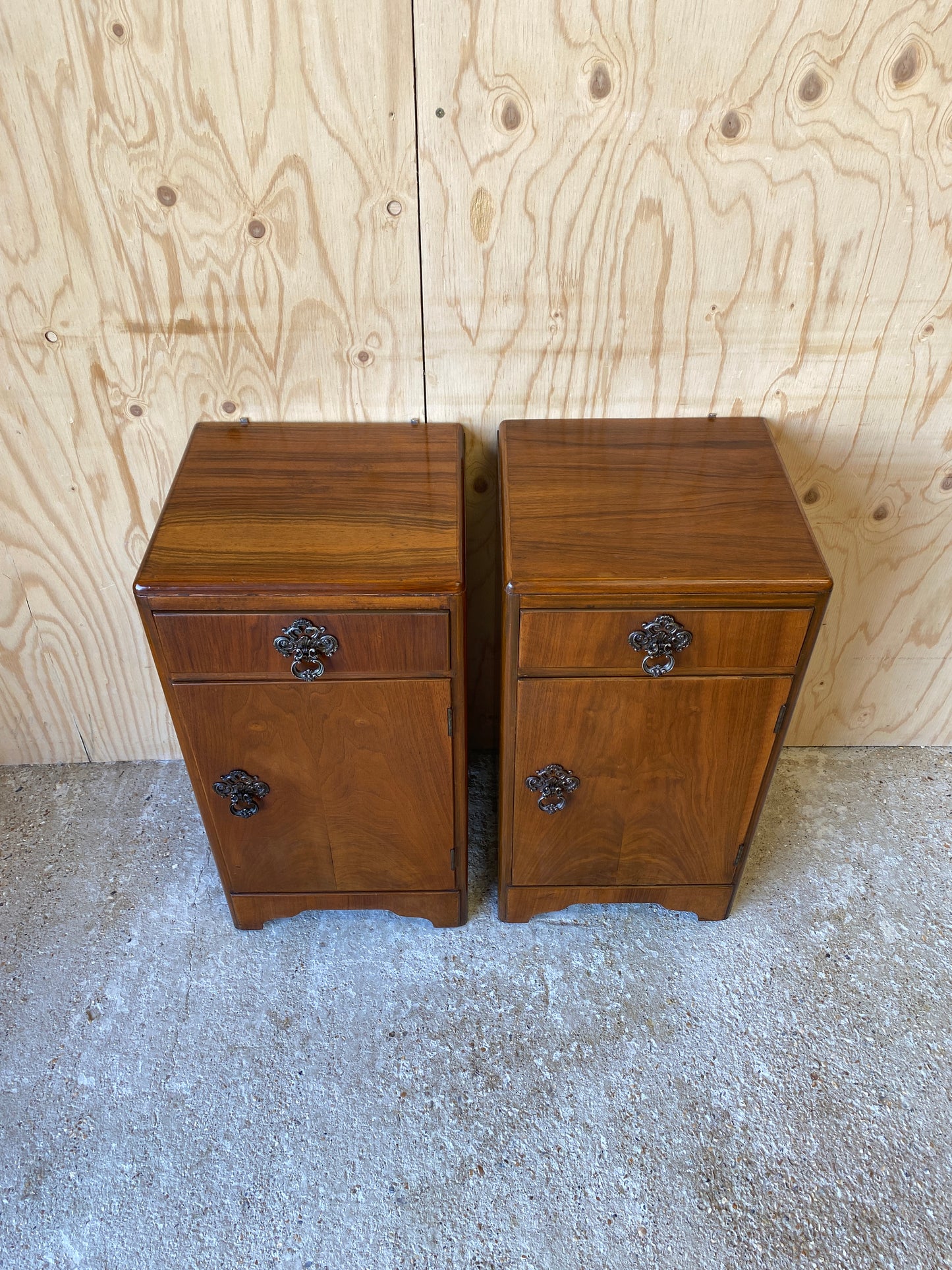 Vintage 1960's Art Deco Bedside Tables by B&A Furniture