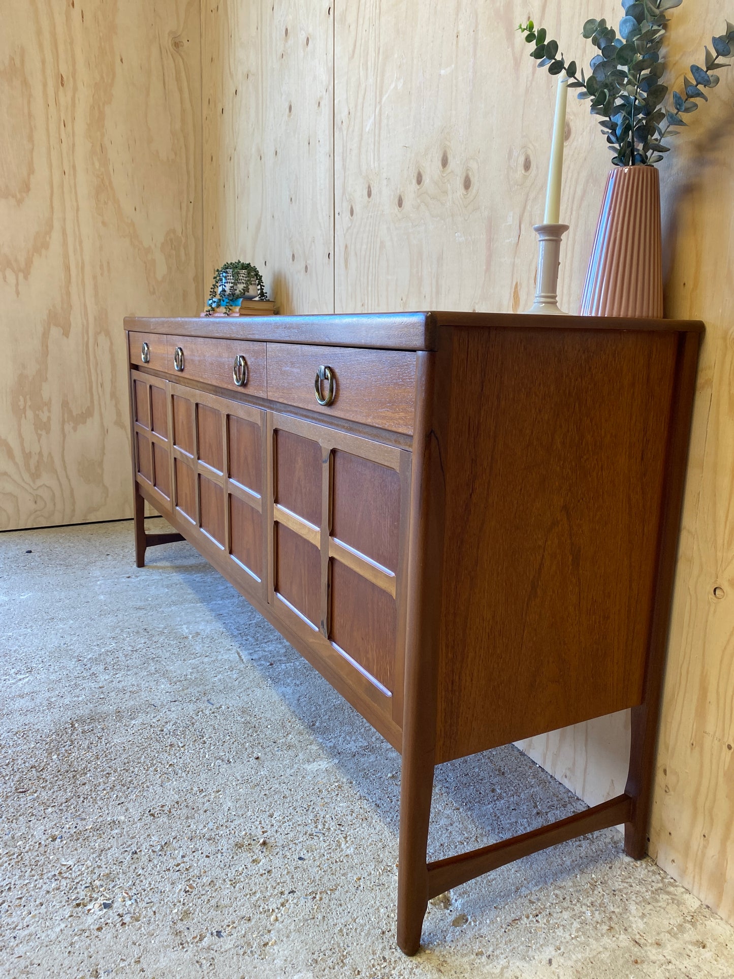 Vintage Mid Century Sideboard by British makers Nathan 'Squares' model