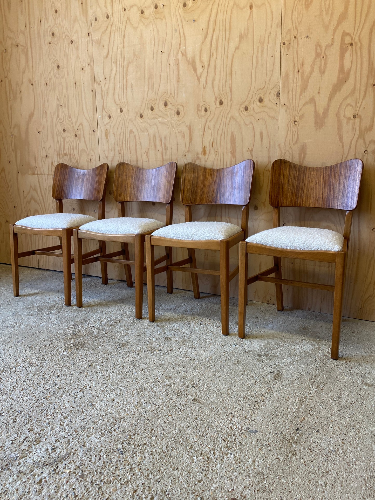 Four Bouclé Dining Chairs