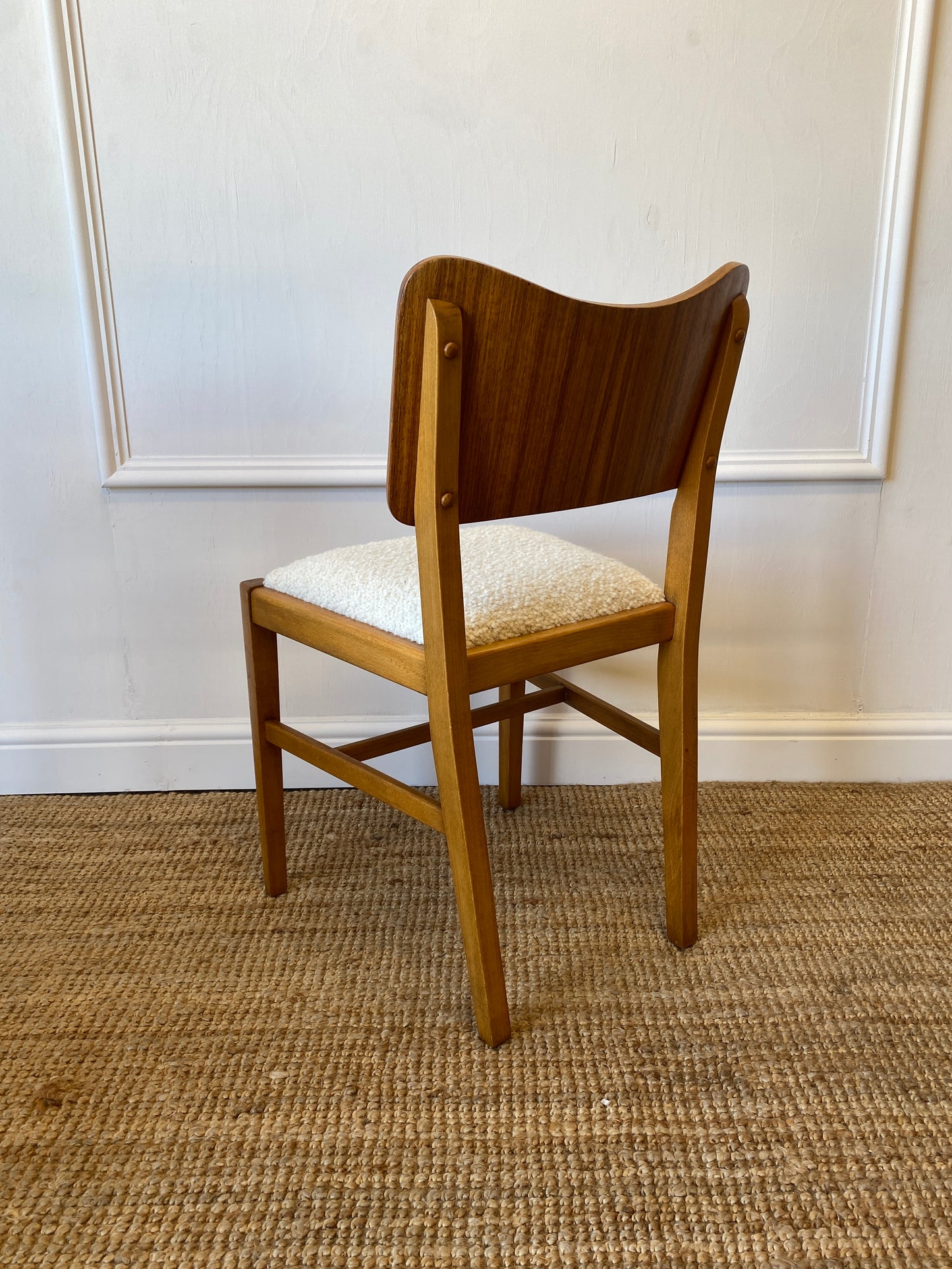 Four Dining Chairs with Bouclé Seats