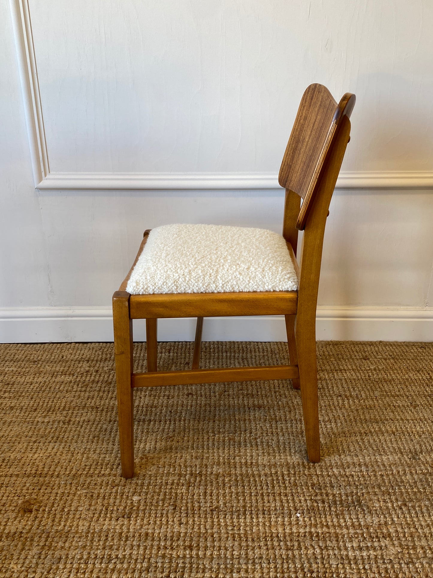 Four Dining Chairs with Bouclé Seats