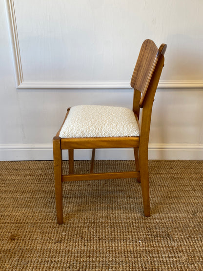 Four Dining Chairs with Bouclé Seats