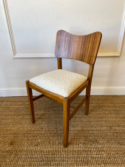 Four Dining Chairs with Bouclé Seats
