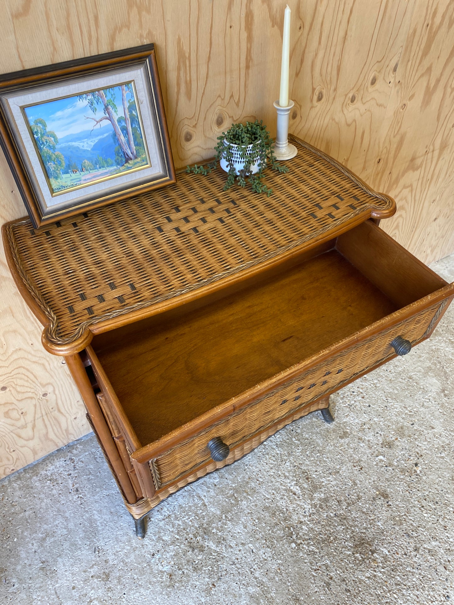 Bamboo & Wicker Chest of Drawers