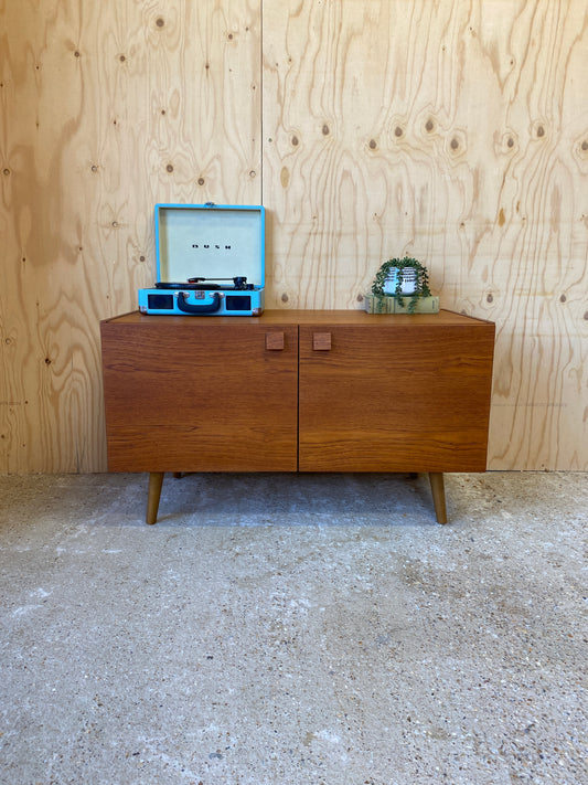 Vintage Retro Mid Century Sideboard by Danish makers Domino Mobler on Wooden Tapered Legs