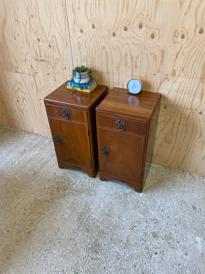 Vintage 1960's Art Deco Bedside Tables by B&A Furniture