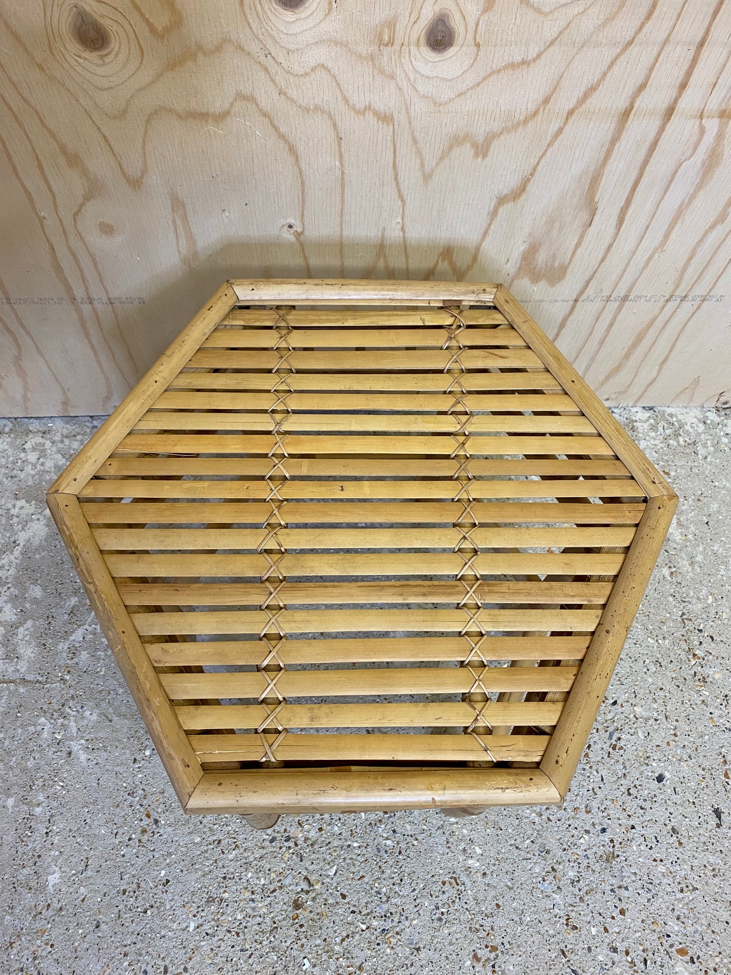 Mid Century Retro Bamboo Side Table