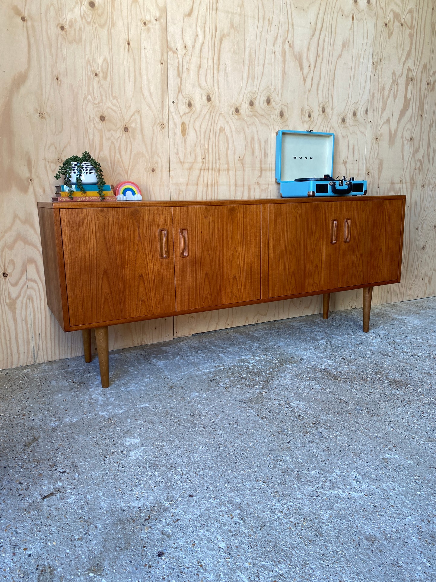 Retro Vintage Sideboard by British makers GPlan on Wooden Tapered Legs