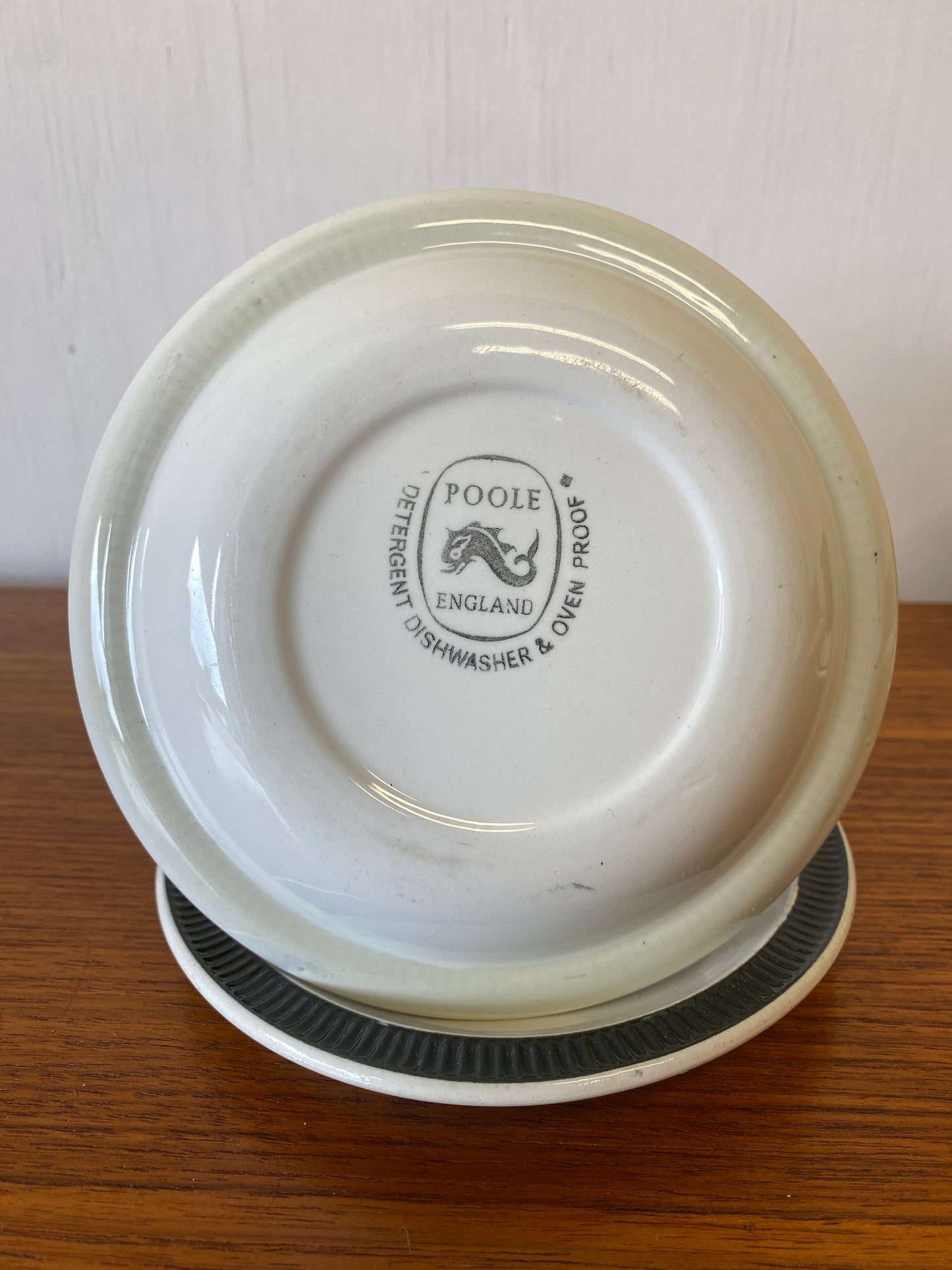Poole Pottery Charcoal Cups & Saucers x 4